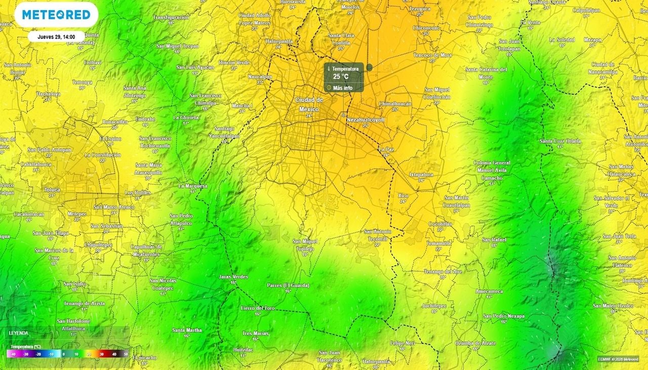 Esta tarde el ambiente será cálido, las máximas serán superiores a 25 °C en al menos 10 alcaldías.