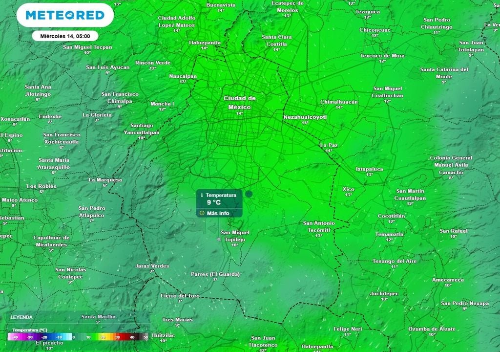 frío En el amanecer del miércoles se pronostican temepraturas mínimas entre 12 y 14 °C en las alcaldías del centro, norte y oriente de la capital.
