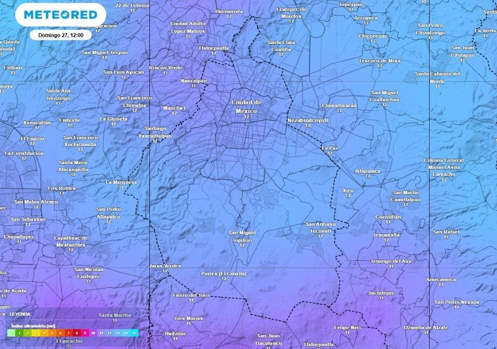 Protege tu piel ante la radiación solar. A mediodía se prevé que alcance valores extremos de hasta 11+ en toda la ciudad. Protege tu piel ante la radiación solar. A mediodía se prevé que alcance valores extremos de hasta 11+ en toda la ciudad.