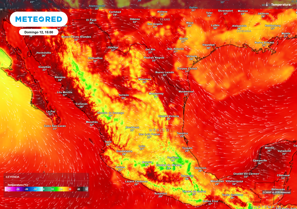 Pronóstico de temperaturas en grados Celsius Calorón de hasta 40 °C se mantendrá en el norte y parte de costas; El Altiplano mantendrá ambiente más templado, refrescándose con las lluvias.