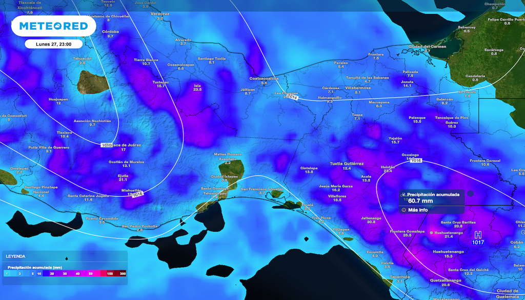 Los acumulados de lluvias más importantes serán al Occidente de México.
