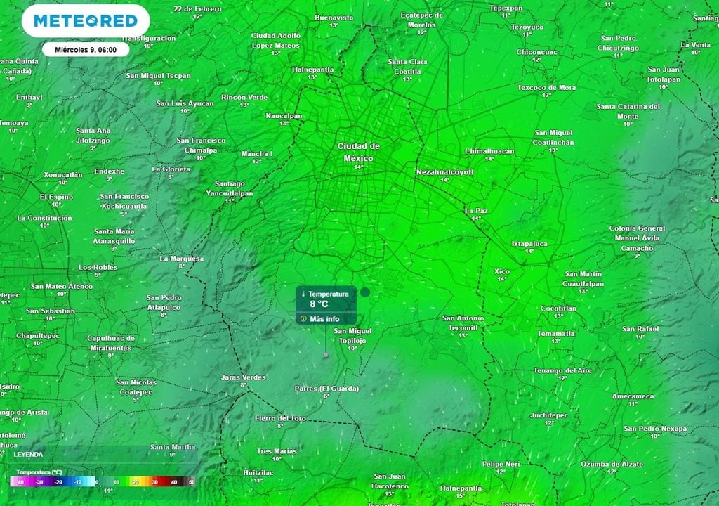 frío En el amanecer del miércoles la temperatura mínima oscilará entre 8 y 10 °C en la zona montañosa del sur y poniente de la capital.