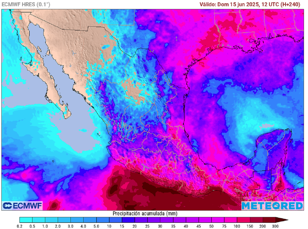 Pronóstico de lluvias acumuladas en milímetro Pronóstico de lluvias acumuladas en milímetro