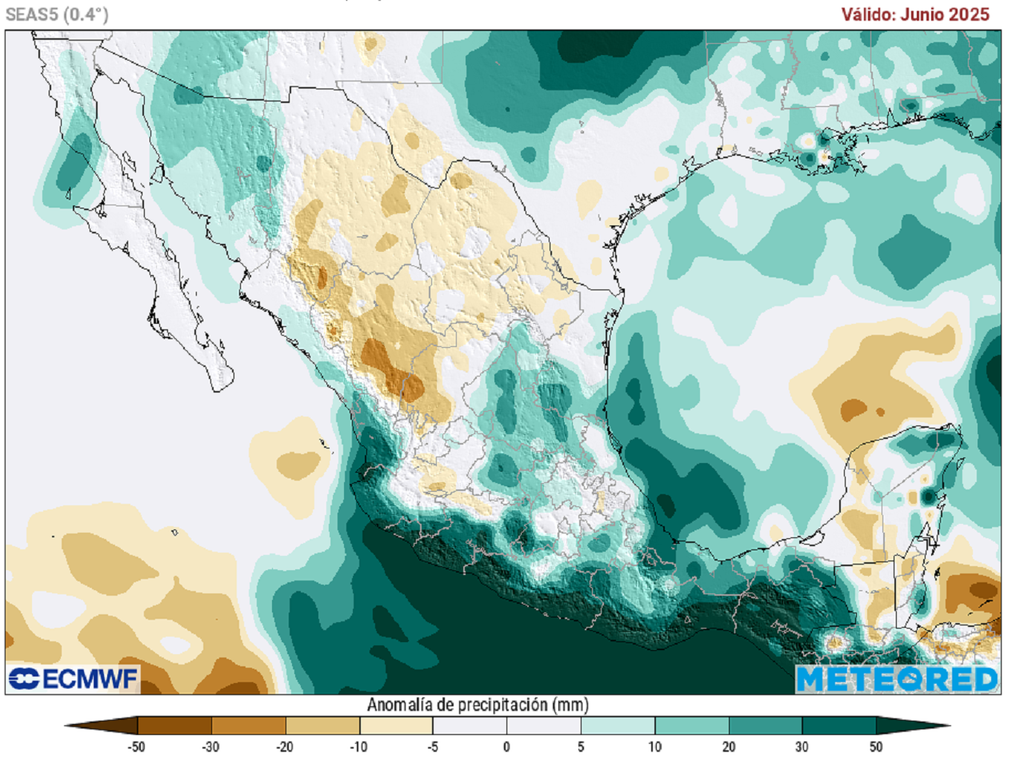 Anomalía de precipitaciones en junio Anomalía de precipitaciones en junio