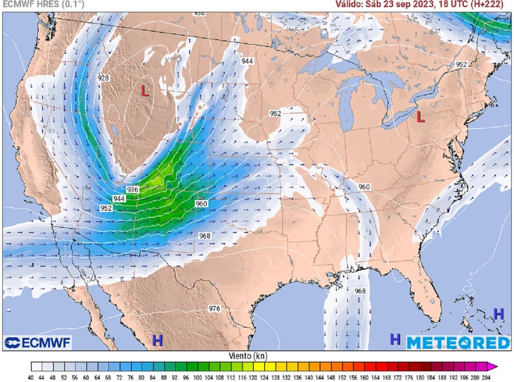 Modelo ECMWF - Viento a 300 mb Modelo ECMWF - Viento a 300 mb