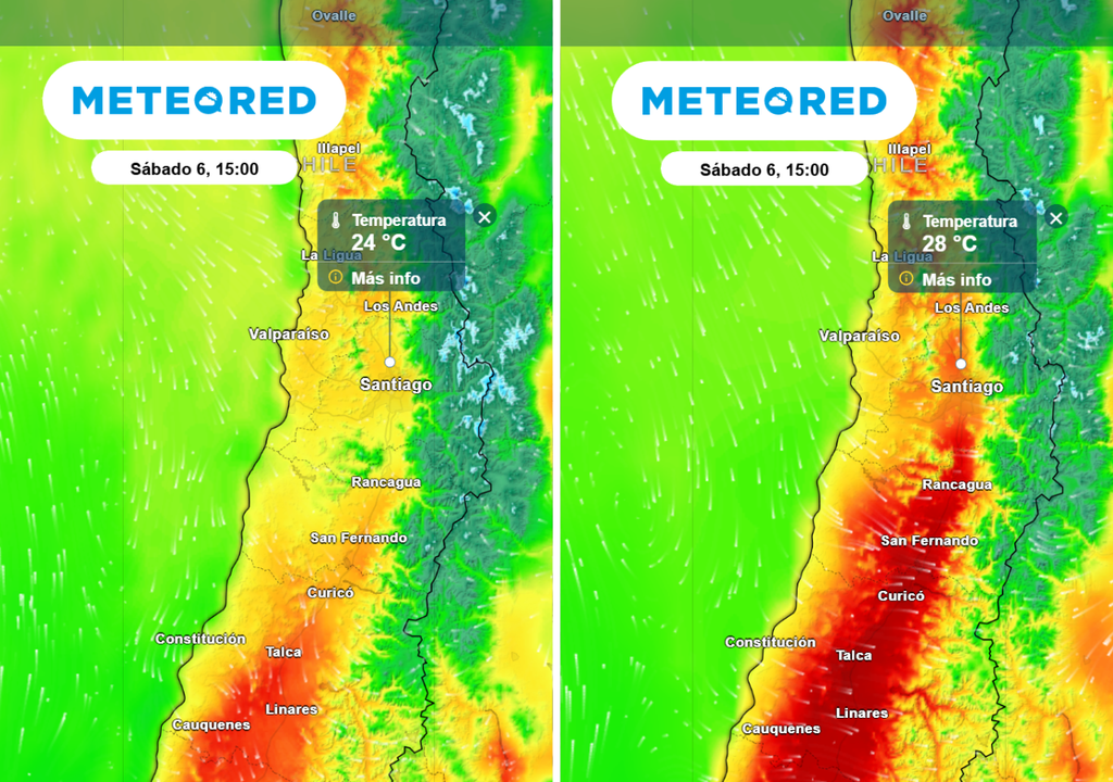 Temperaturas máximas sábado 6 Temperaturas máximas sábado 6