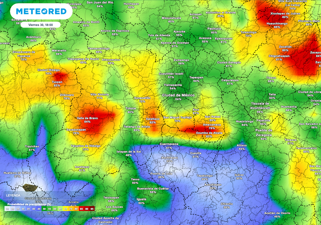 Probabilidad de lluvia Probabilidad de lluvia