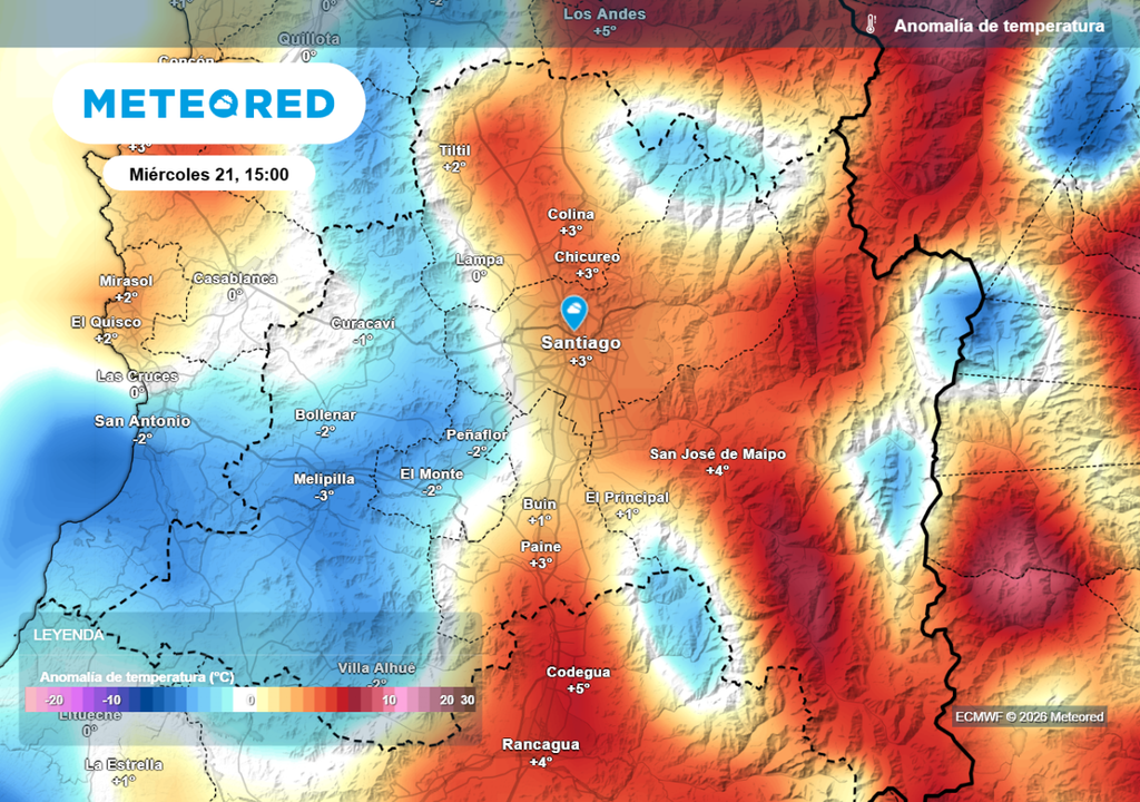 Desde el martes (20) las temperaturas comenzarán a moderarse en la RM, se sentirá un cambio respecto a los días anteriores.