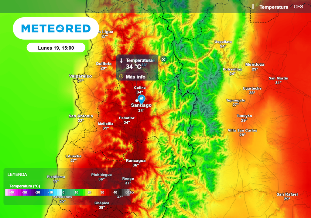 El modelo estadounidense prevé temperaturas más elevadas este lunes que podrían dar continuidad a la ola de calor.