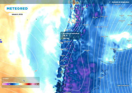 Se dispara la probabilidad de helada matinal en Chile centro-sur por alta presi&oacute;n fr&iacute;a entre viernes y s&aacute;bado 09