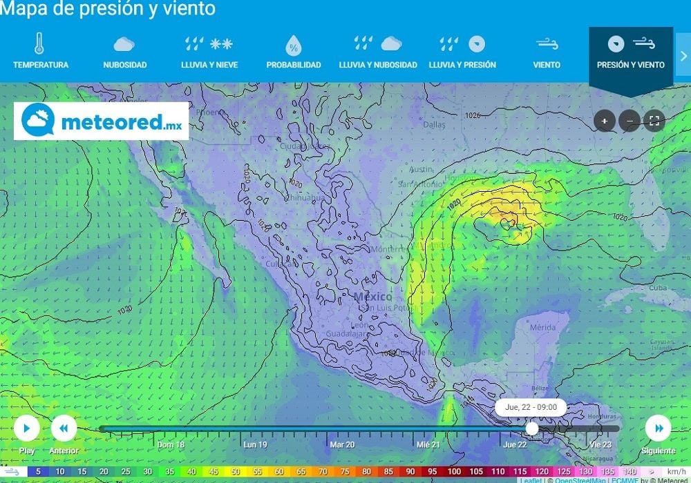 Ingreso de Sistema Frontal al Golfo de México
