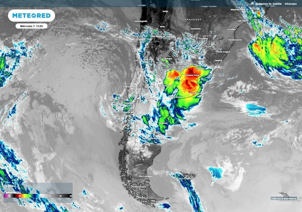 Argentina alerta naranja SMN tormentas fuertes severas El Niño Miércoles muy inestable en el centro de Argentina, con potentes tormentas.
