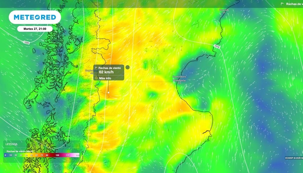 Viento Santa Cruz Al destrabarse el bloqueo, el martes por la tarde vuelven a producirse condiciones ventosas en sectores de la estepa patagónica de Chubut y especialmente el centro y noroeste de Santa Cruz.