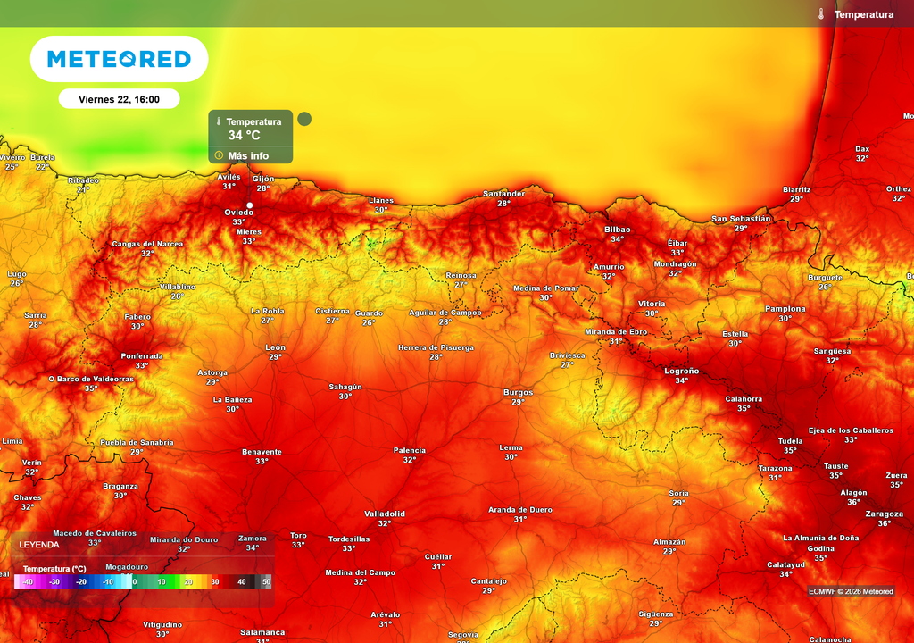 El viernes se podría superar el récord de temperatura máxima para un mes de mayo en Oviedo.