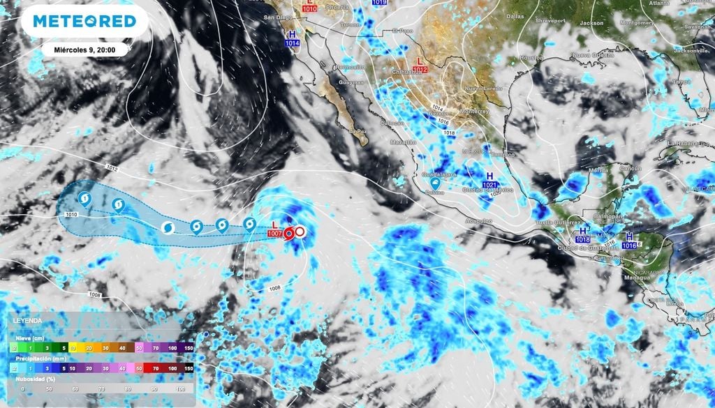 Se preven aguaceros muy fuertes con puntuales intensos de hasta 100 mm en el Archipiélago de Revillagigedo. Se preven aguaceros muy fuertes con puntuales intensos de hasta 100 mm en el Archipiélago de Revillagigedo.