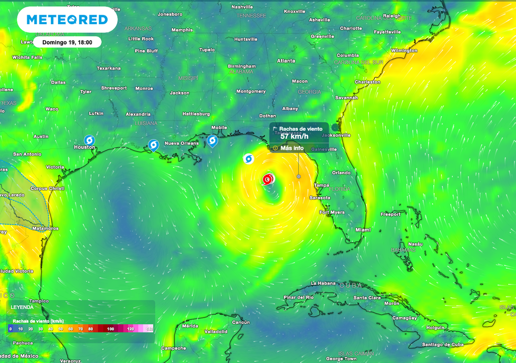 Las rachas de viento en la periferia del sistema alcanzarán valores superiores a los 60 km.