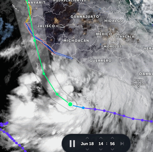 Se forma la tormenta tropical Dolores y amenaza a las costas mexicanas