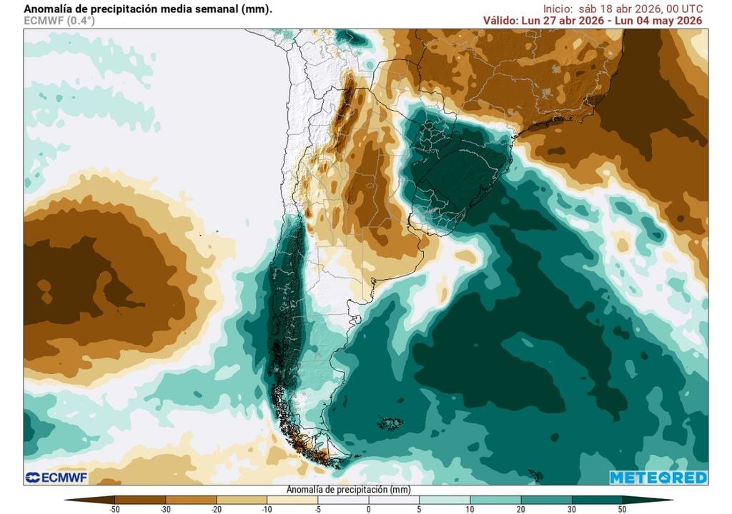 Lluvias más frecuentes de lo habitual marcarán la semana en la zona central, concentradas hacia el Maule al sur.