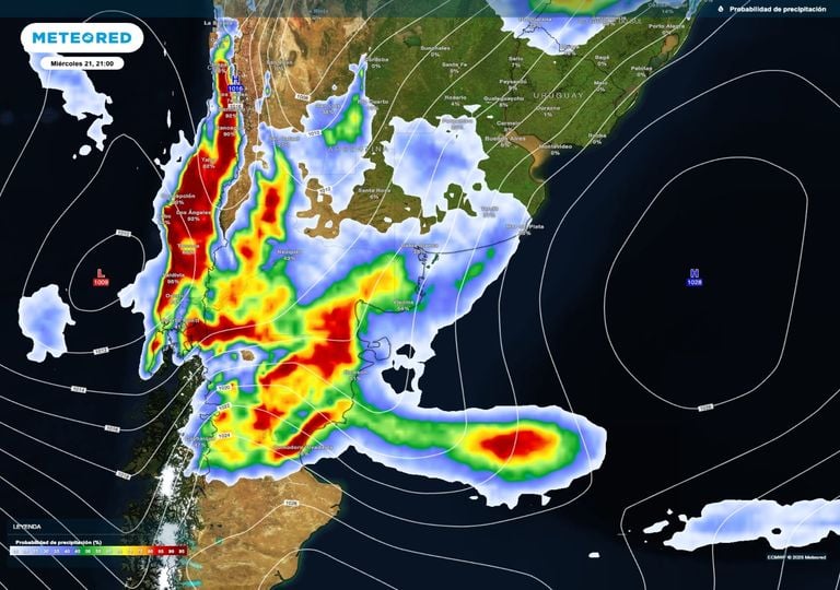 Se intensifican las tormentas en Patagonia y Cuyo con chaparrones fuertes: d&oacute;nde puede caer granizo este mi&eacute;rcoles 21
