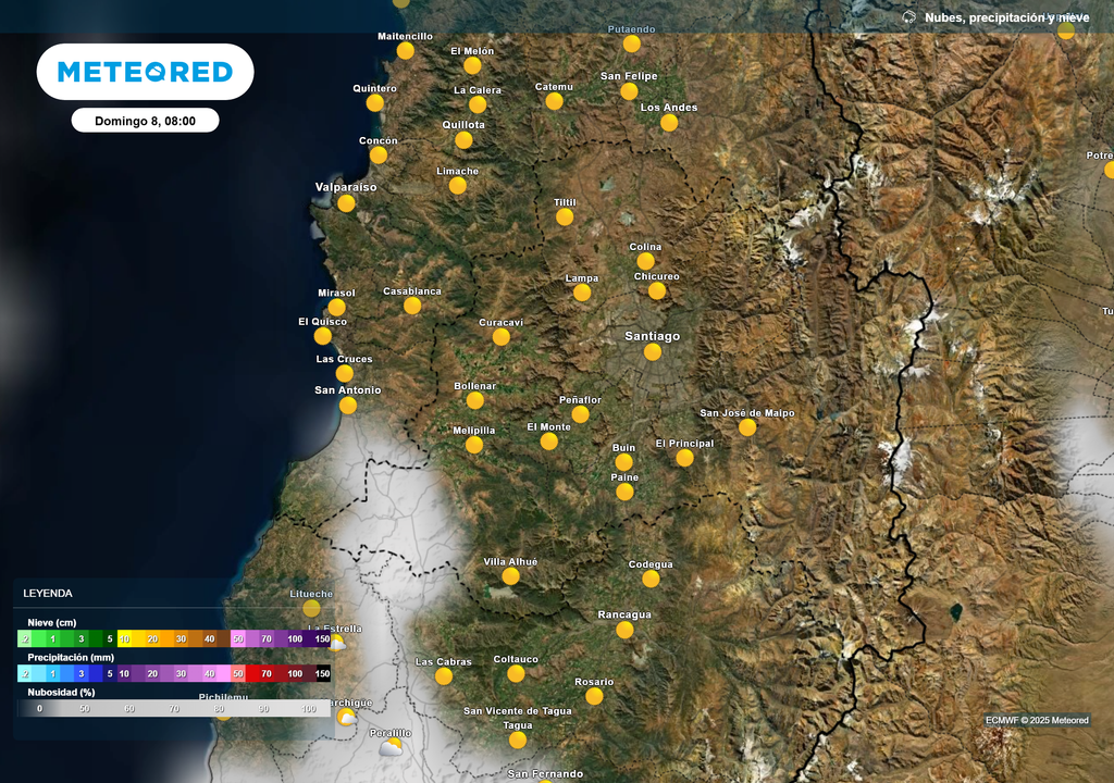 mapa de lluvia y nieve.