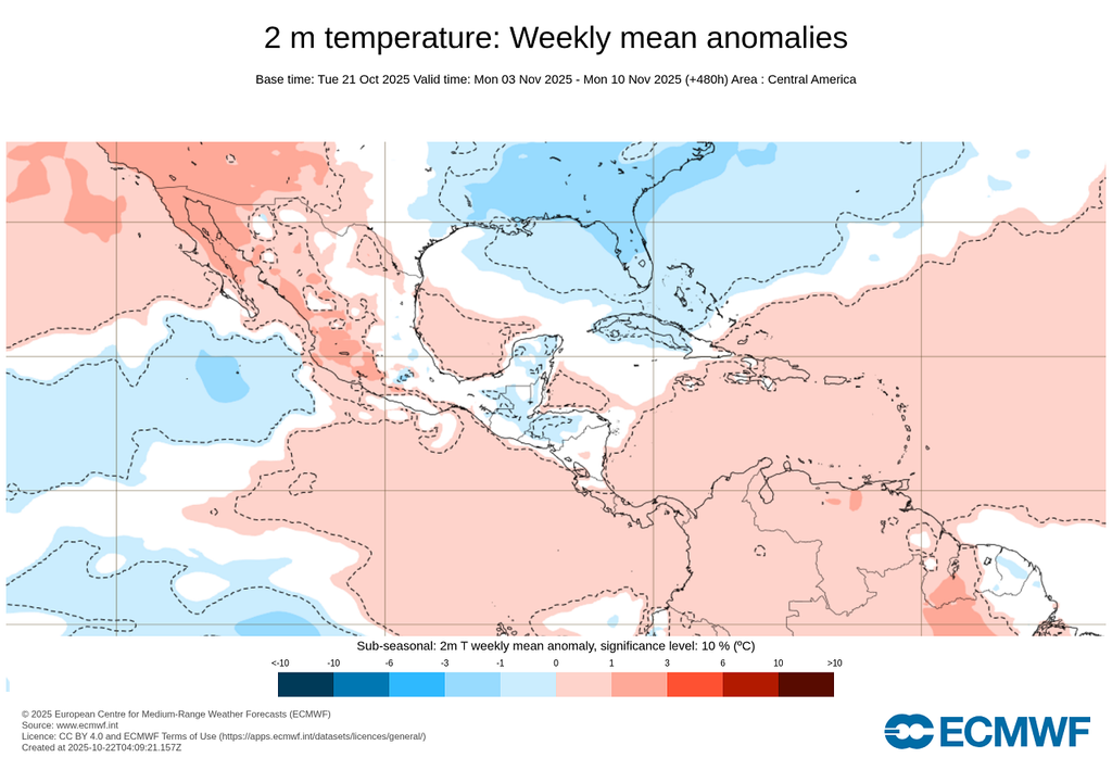 Anomalía de temperaturas en grados Celsius. ECMWF Anomalía de temperaturas en grados Celsius. ECMWF