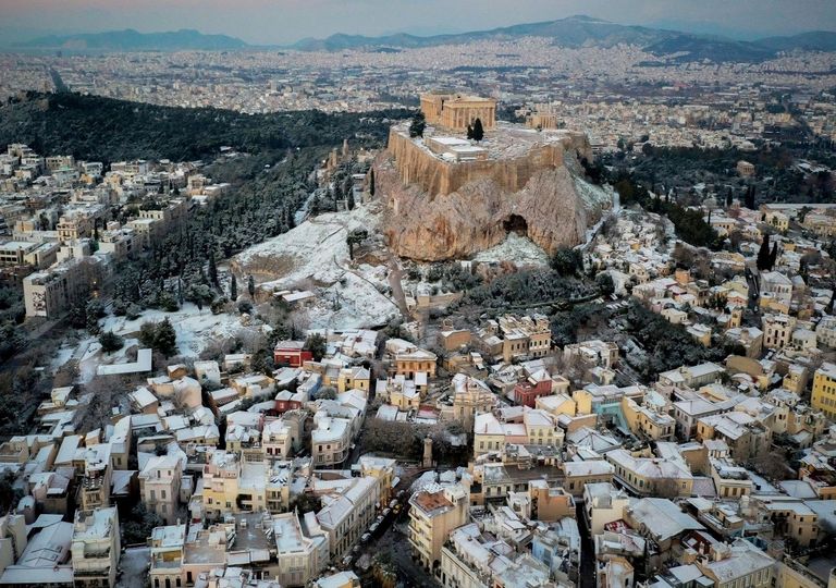 Se registran fuertes nevadas en Grecia y Turquía Se registran fuertes nevadas en Grecia y Turquía