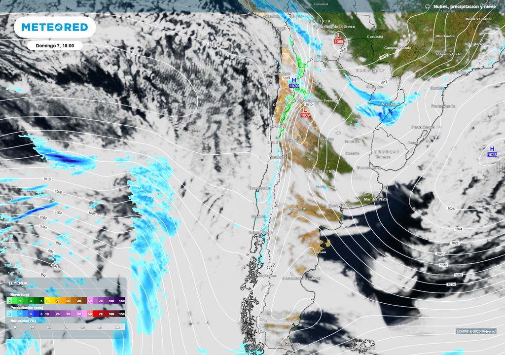 Precipitaciones previstas para el domingo 7 de septiembre