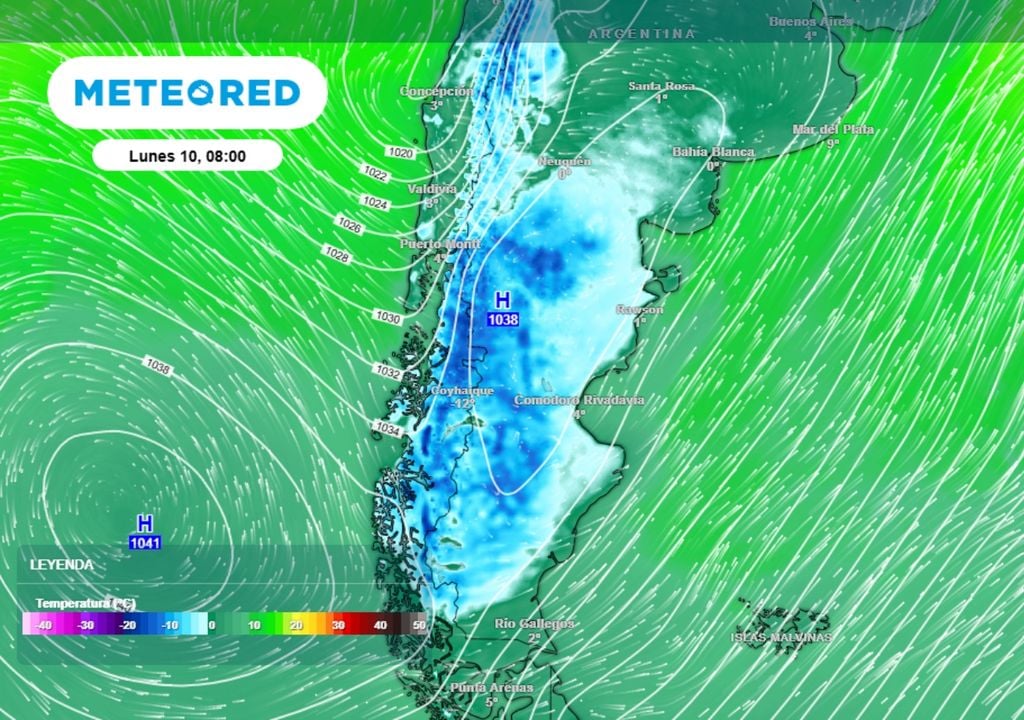 frio El inicio de semana tendrá temperaturas cercanas a los -15 °C en Patagonia