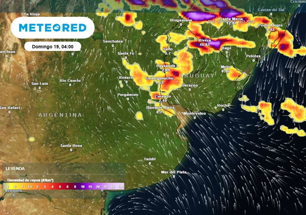 tormentas La primera parte del domingo presentará la mayor probabilidad de tormentas