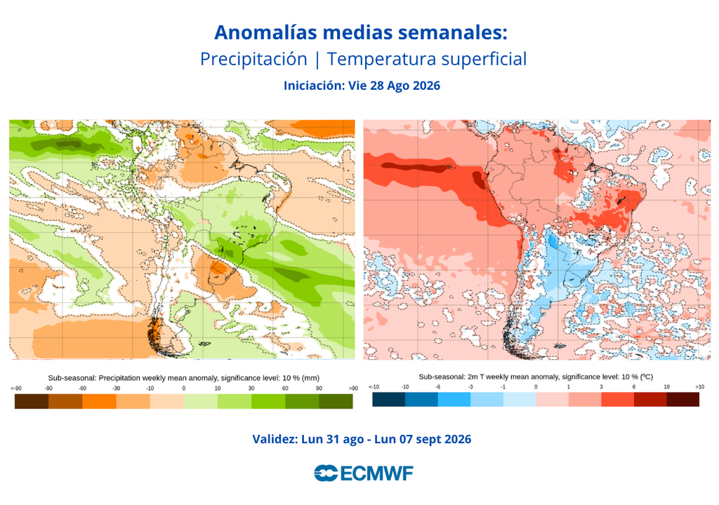 Esta semana estará principalmente dominada por una condición estable y un alza térmica en gran parte de la zona central.