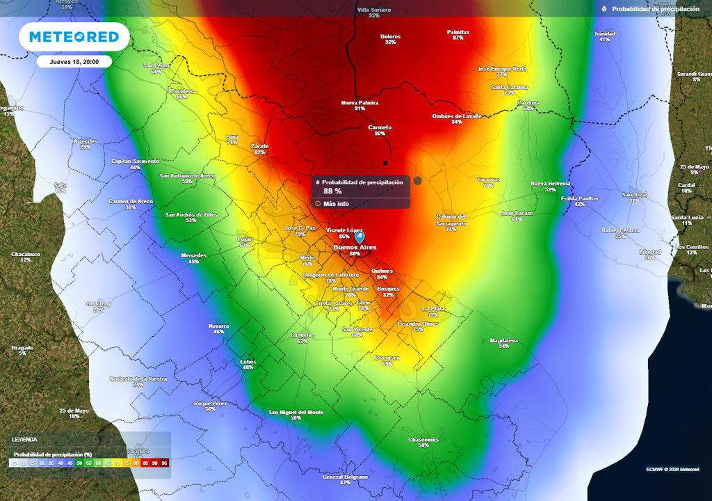 Buenos Aires AMBA pronóstico tiempo clima frío junio Se esperan lluvias leves este próximo jueves en el AMBA.