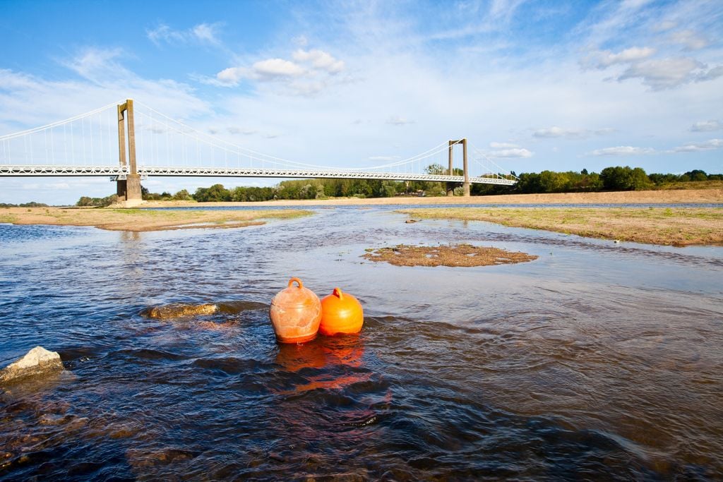 Comme de nombreux cours d'eau français, la Loire affiche un débit particulièrement faible