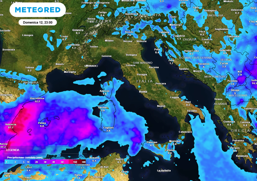 Precipitazioni sparse attese su Sardegna e Sicilia nei prossimi giorni per umidità in ingresso da ovest