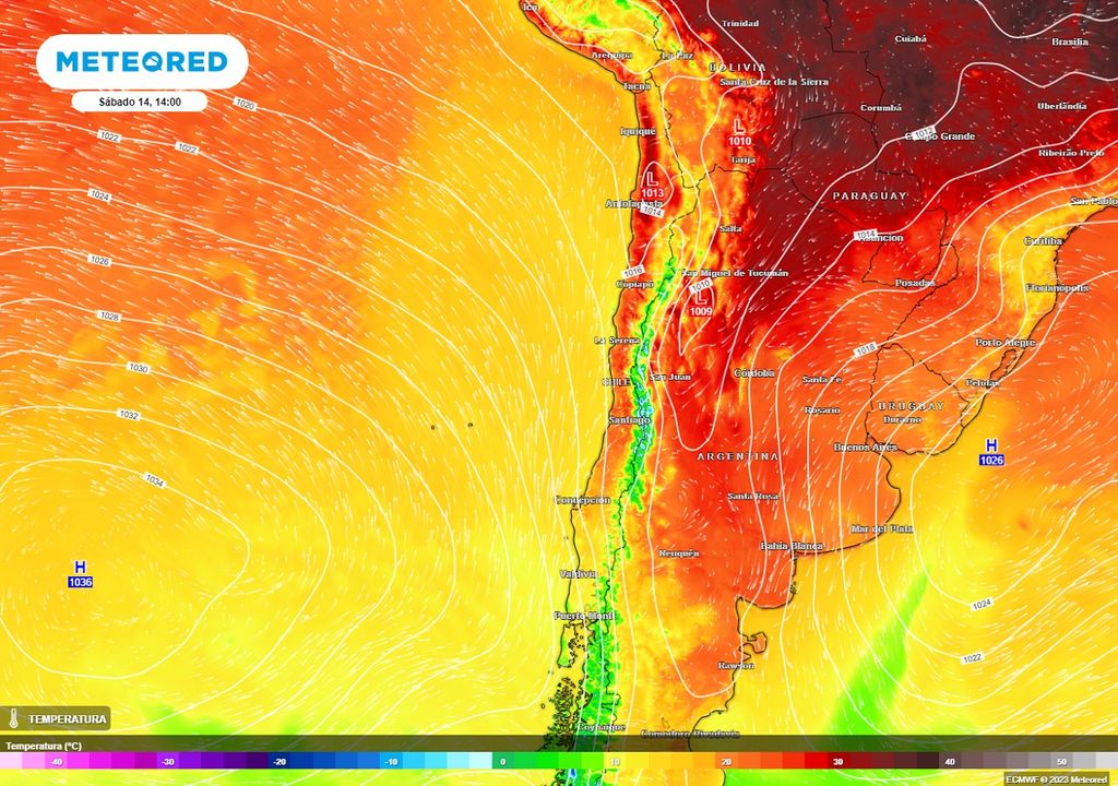 temperaturas previstas por el modelo ECMWF temperaturas previstas por el modelo ECMWF