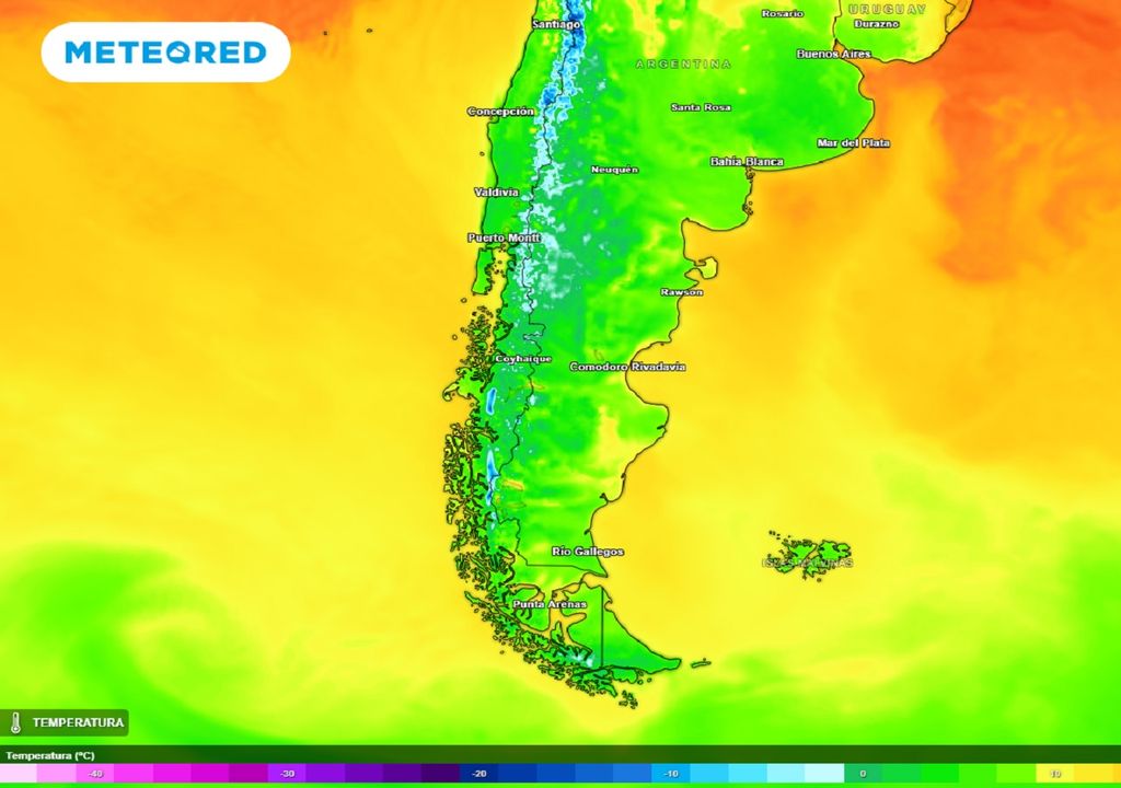 Pronóstico ECMWF Chile temperatura del aire