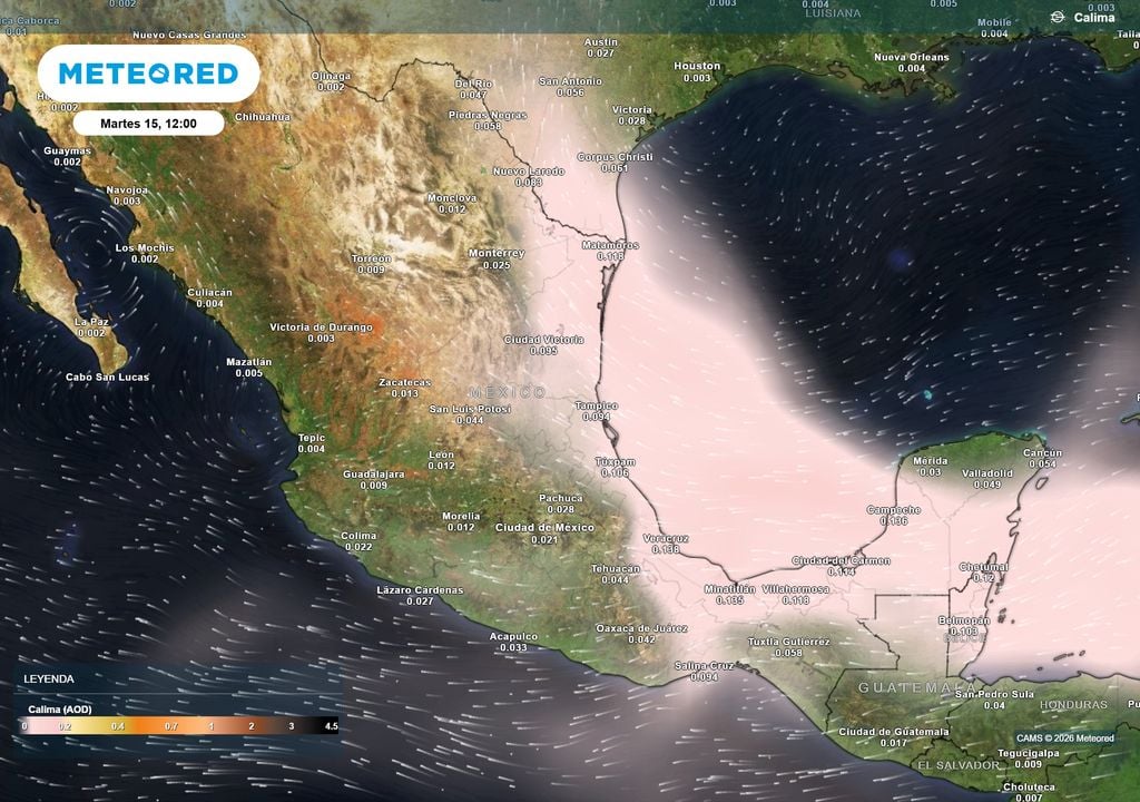 Polvo del Sahara llegando en septiembre Poco común, pero debido al fenómeno de El Niño, polvo del Sahara estará llegando al oriente de México, reduciendo lluvias y favoreciendo noches frías en el Altiplano centro.