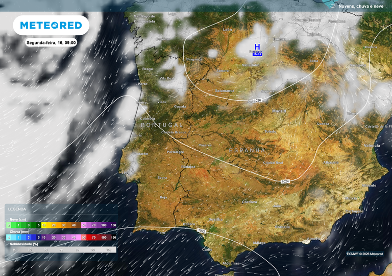 Segunda quinzena de mar&ccedil;o em Portugal: previs&atilde;o de chuva com o padr&atilde;o de bloqueio escandinavo