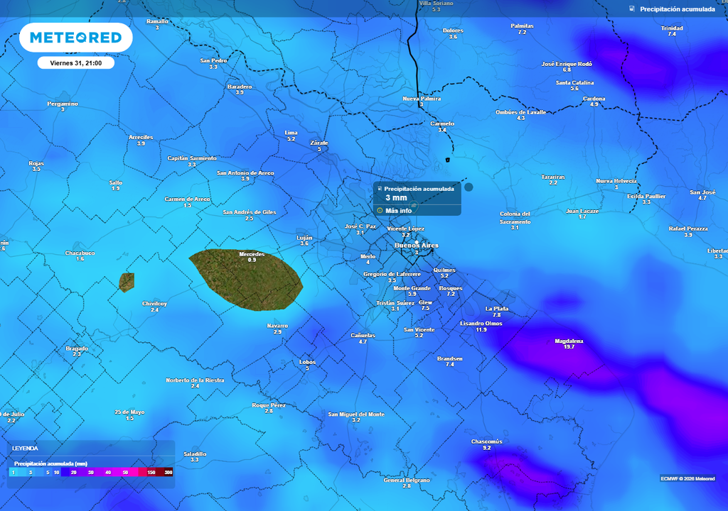 Se espera una semana con varios pasajes inestables en Buenos Aires pero poca cantidad de lluvia caída.