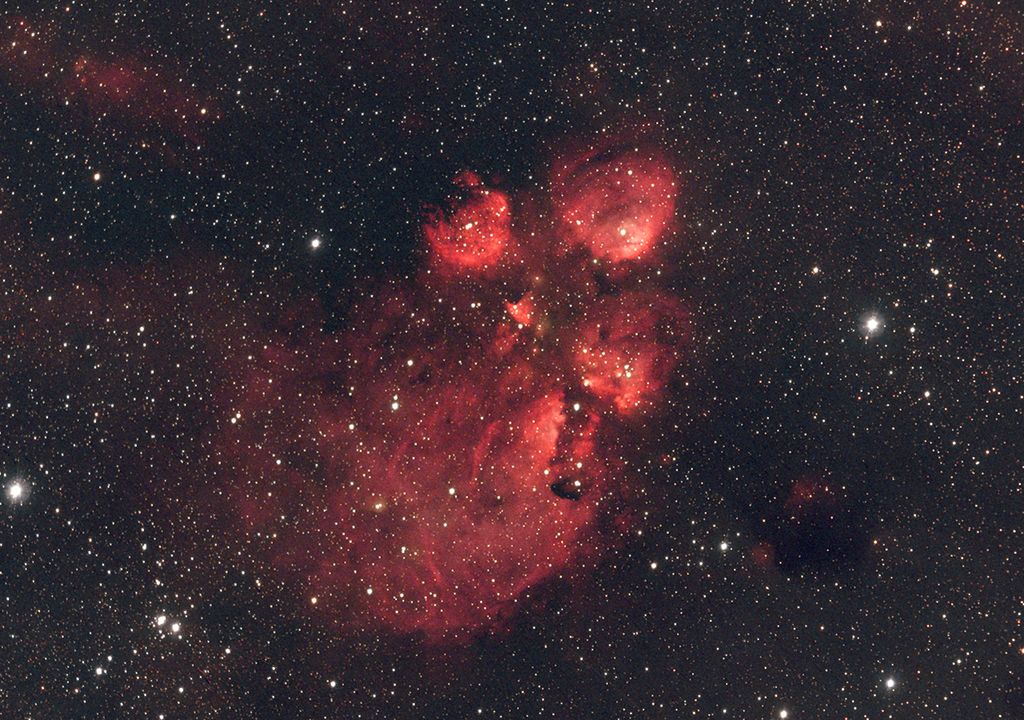 Das Sternsytem befindet sich in der Sternentstehungsregion NGC 6334I(N), die sich im hier abgebildeten Katzenpfotennebel befindet.