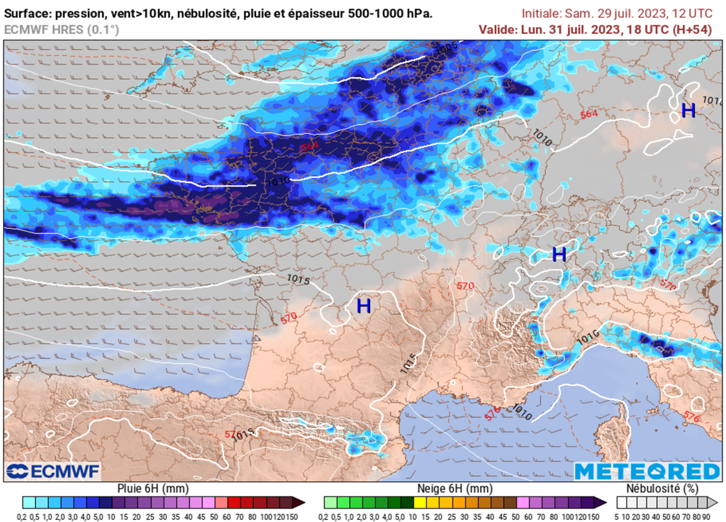 Le flux dépressionnaire va perdurer tout au long de la semaine en France.