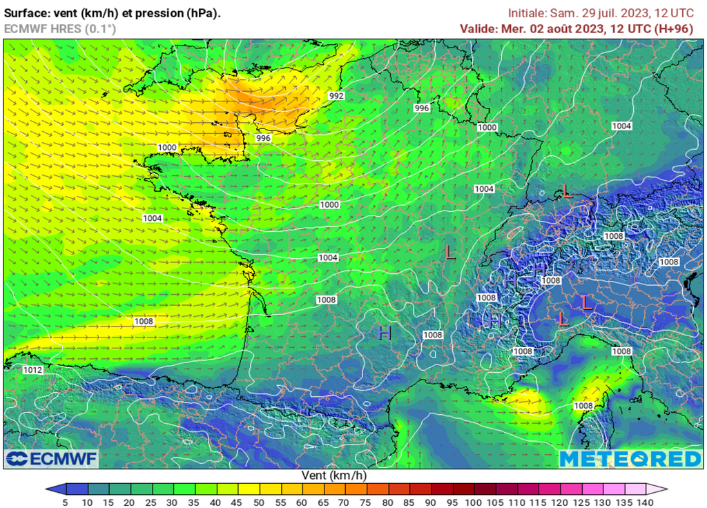 Le vent sera sensible sur le pays avec un risque de coup de vent près des littoraux du Nord-Ouest.