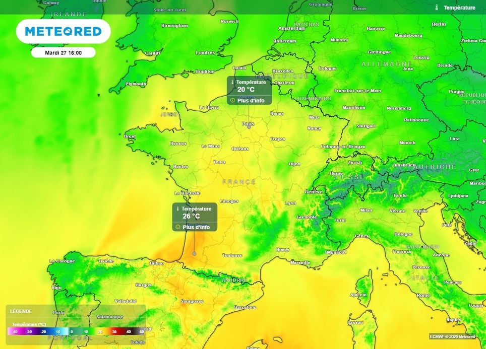 Une grande douceur est prévue en France durant la journée du mardi 27 octobre