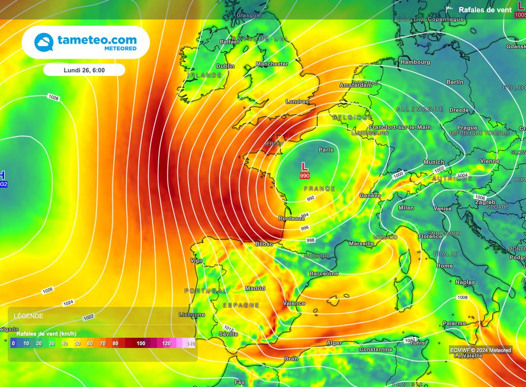 Dimanche voit arriver une dépression qui s'installe lundi sur la France.