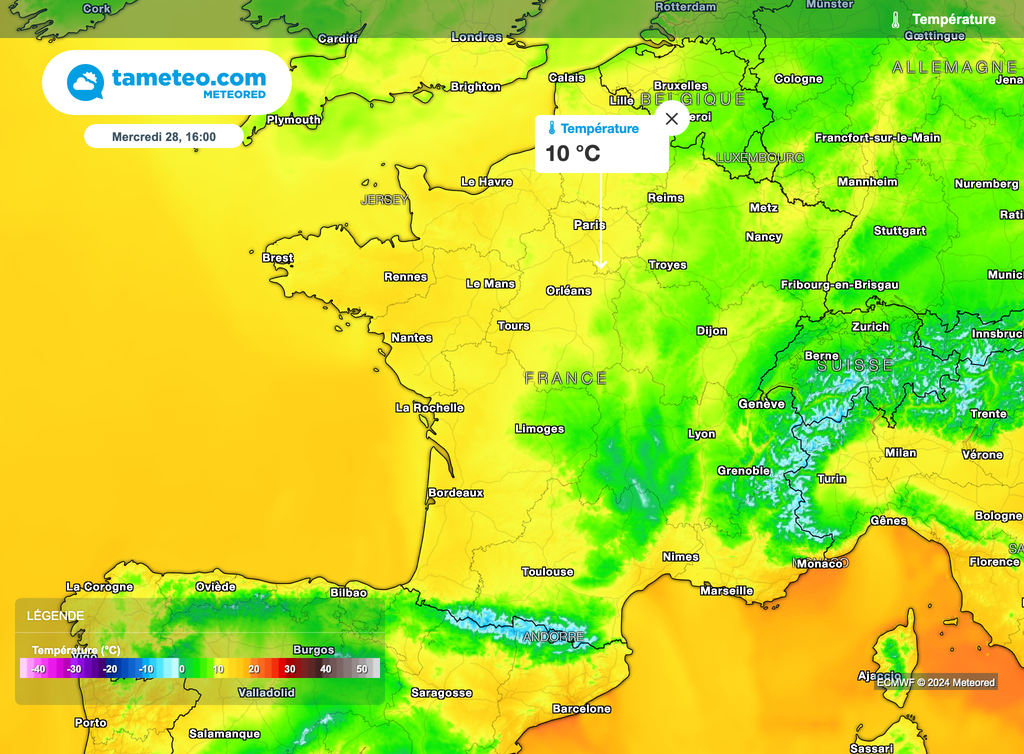 Petite fraîcheur matinale suivie d'un peu de douceur les après-midis.