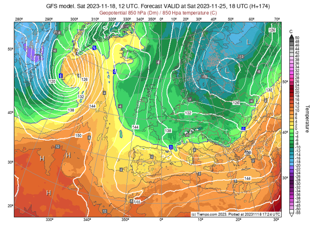 Un flux de Nord neigeux pour nos montagnes voire à basse altitude est envisagé par le modèle américain GFS d'ici le prochain week-end. Un flux de Nord neigeux pour nos montagnes voire à basse altitude est envisagé par le modèle américain GFS d'ici le prochain week-end.