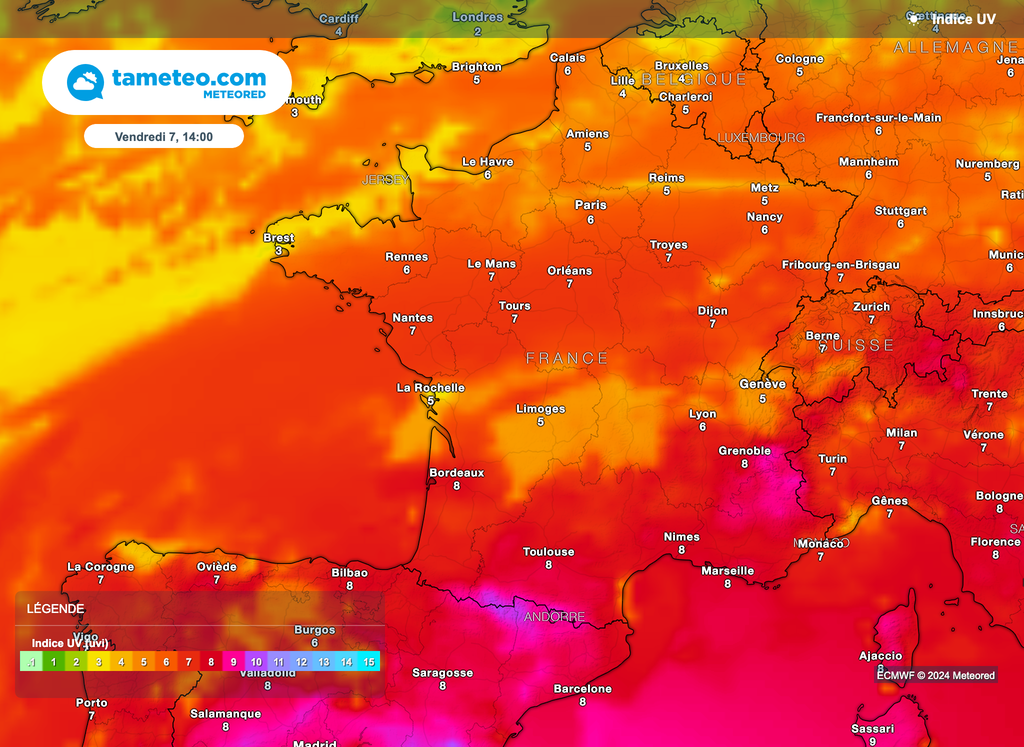 L'indice UV est en hausse, cela indique notamment le retour d'éclaircies sur la France voire de belles poches ensoleillées.