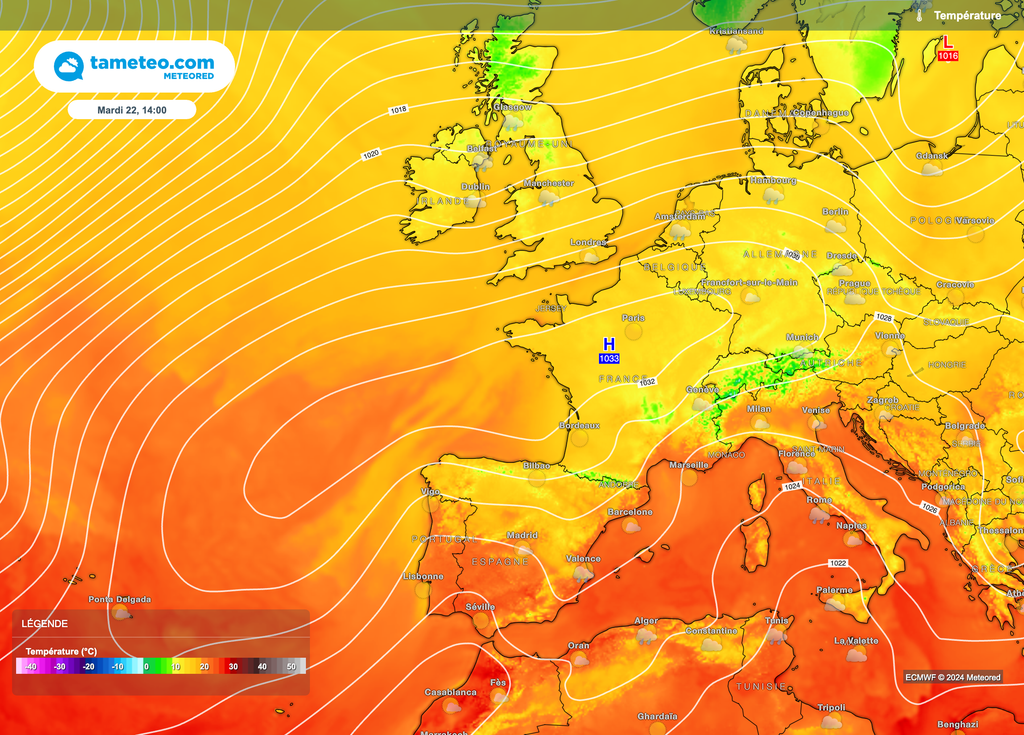 Un vaste anticyclone nous protègera des perturbations en début de semaine.