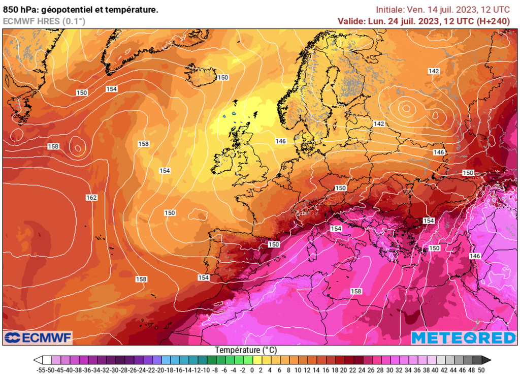 L'air très chaud pourrait gagner toute la France d'ici fin juillet dans le casd'un basculement du flux au Sud à Sud-Ouest. A surveiller de près.
