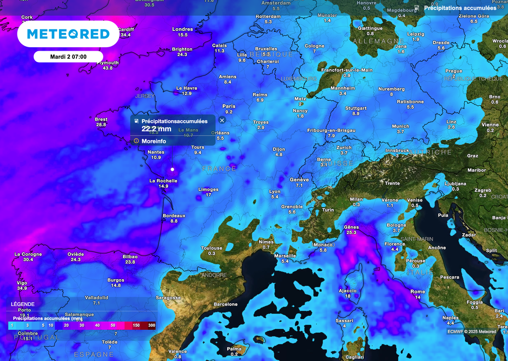 Un début de semaine sous des passages pluvieux.