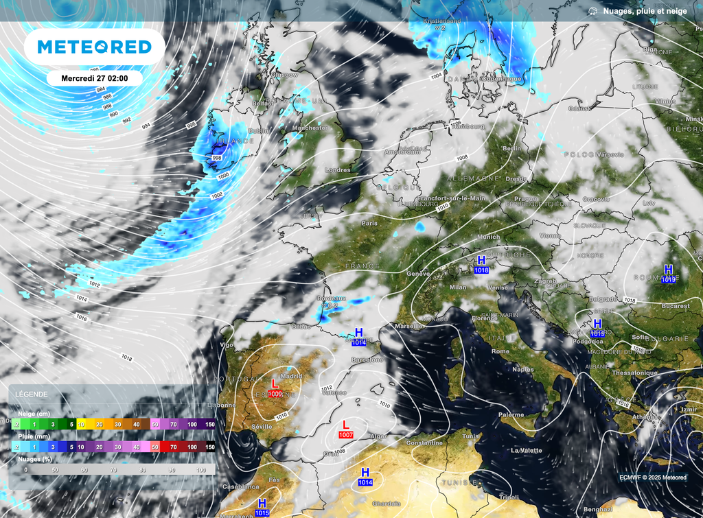 Début des pluies voire orages d'ici la soirée / nuit de mardi à mercredi.